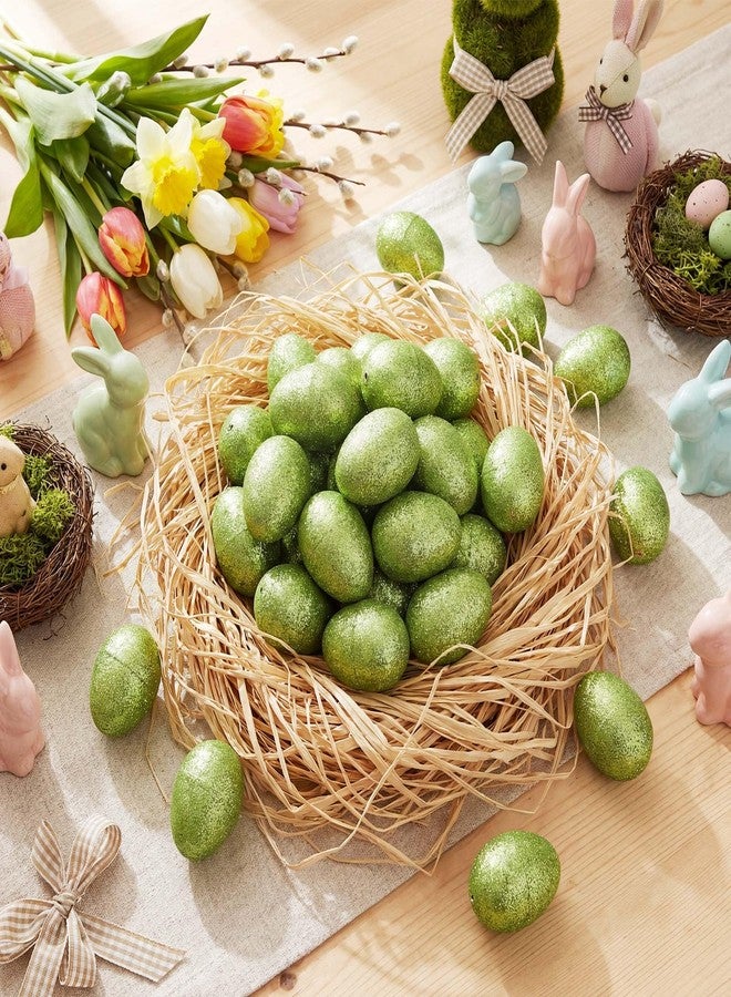 Simgoing 24 Pcs Glitter Easter Eggs Plastic Easter Fillable Hinged Eggs Bulk 2.3 Inch for Hunt Basket Stuffer Surprise Award Prize Party Favor Treats Gifts(Green) - Image 5